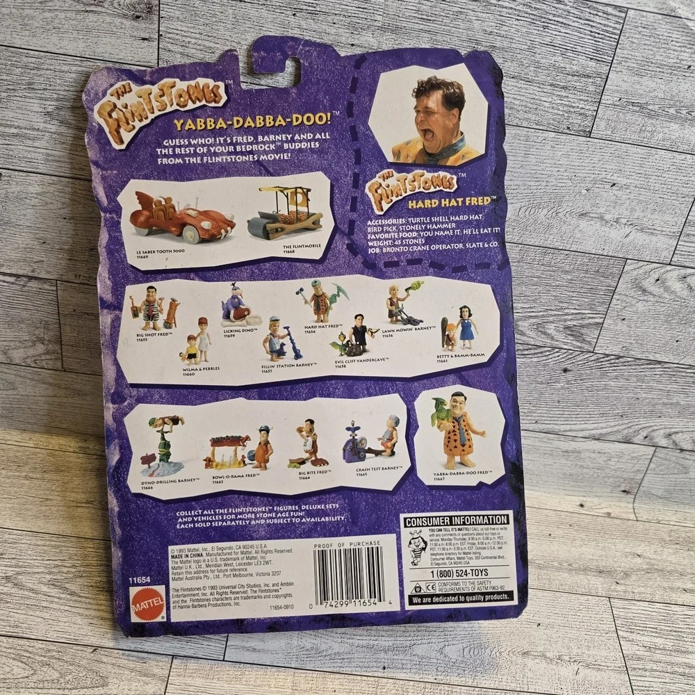 The‎ Flintstones Hard Hat Fred Mattel 11654 NEW Sealed 1993 Package Damage